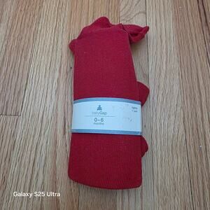 NWT baby gap red‎ tights sz 0-6 months